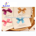 2017 New Fashion White Card Packaging Greeting Cards with Silk Bowknot